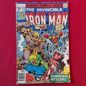 The Invincible Iron Man #114 1978 Key Issue Featuring Arsenal VF+